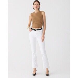 J.Crew Petites 9" demi-boot crop jean in white wash NWT Size 24P
